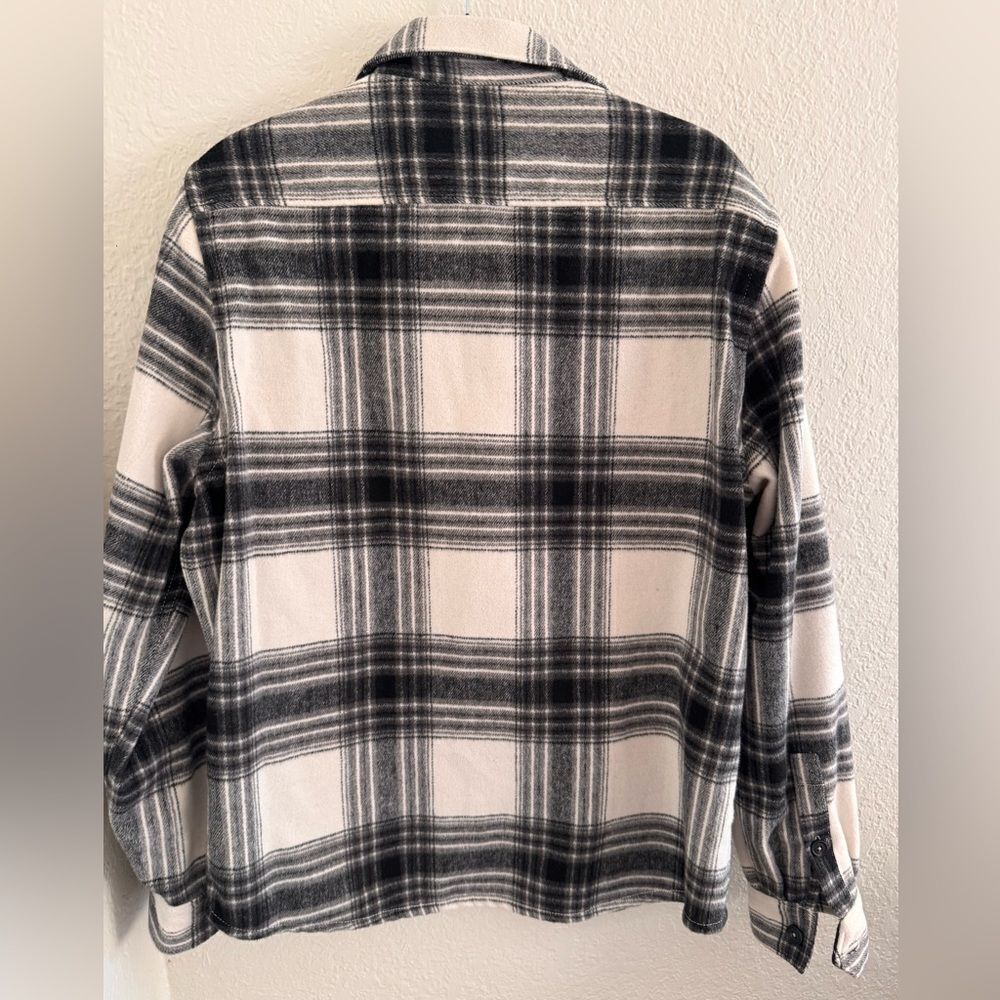 Mango Black and White Utility Jacket with Plaid Design - Picture 5 of 5